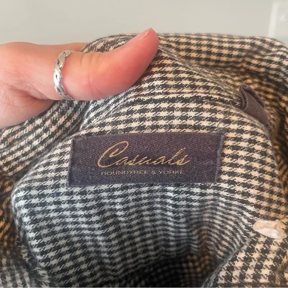 Casuals heavy cotton flannel Houndstooth button down shirt medium - Picture 5 of 11